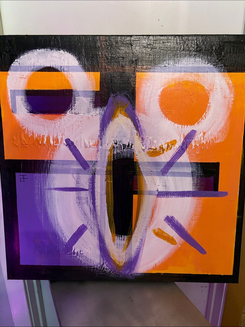Abstract Orange and Purple Art Canvas